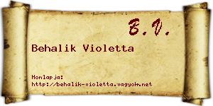 Behalik Violetta névjegykártya